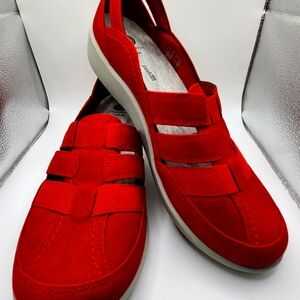 Clarks Red Flats with Comfort and Style